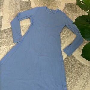 Uniqlo Light Blue Ribbed Dress